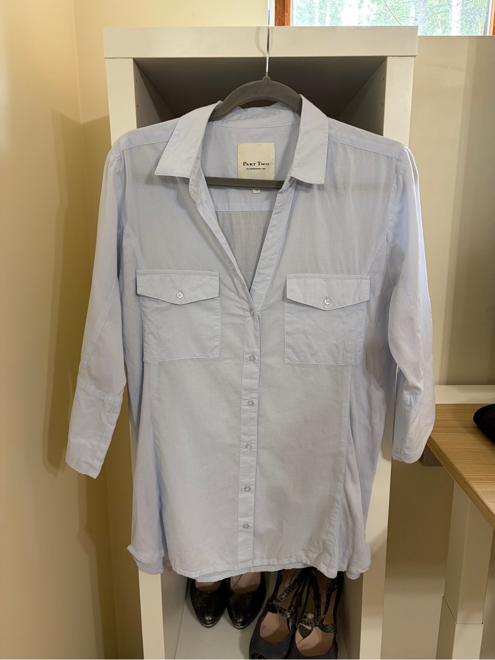 Part Two Women's Light Blue Button-Down Shirt | size 40